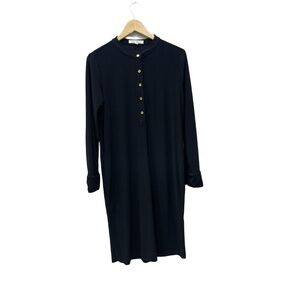 Travelsmith Womens Dress Small Black Packable Vacation Button up Day to Evening